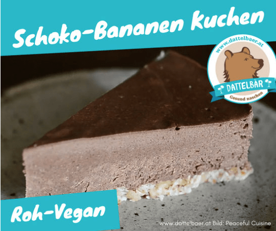 Schoko-Bananen Kuchen (roh-vegan) - DATTELBAER