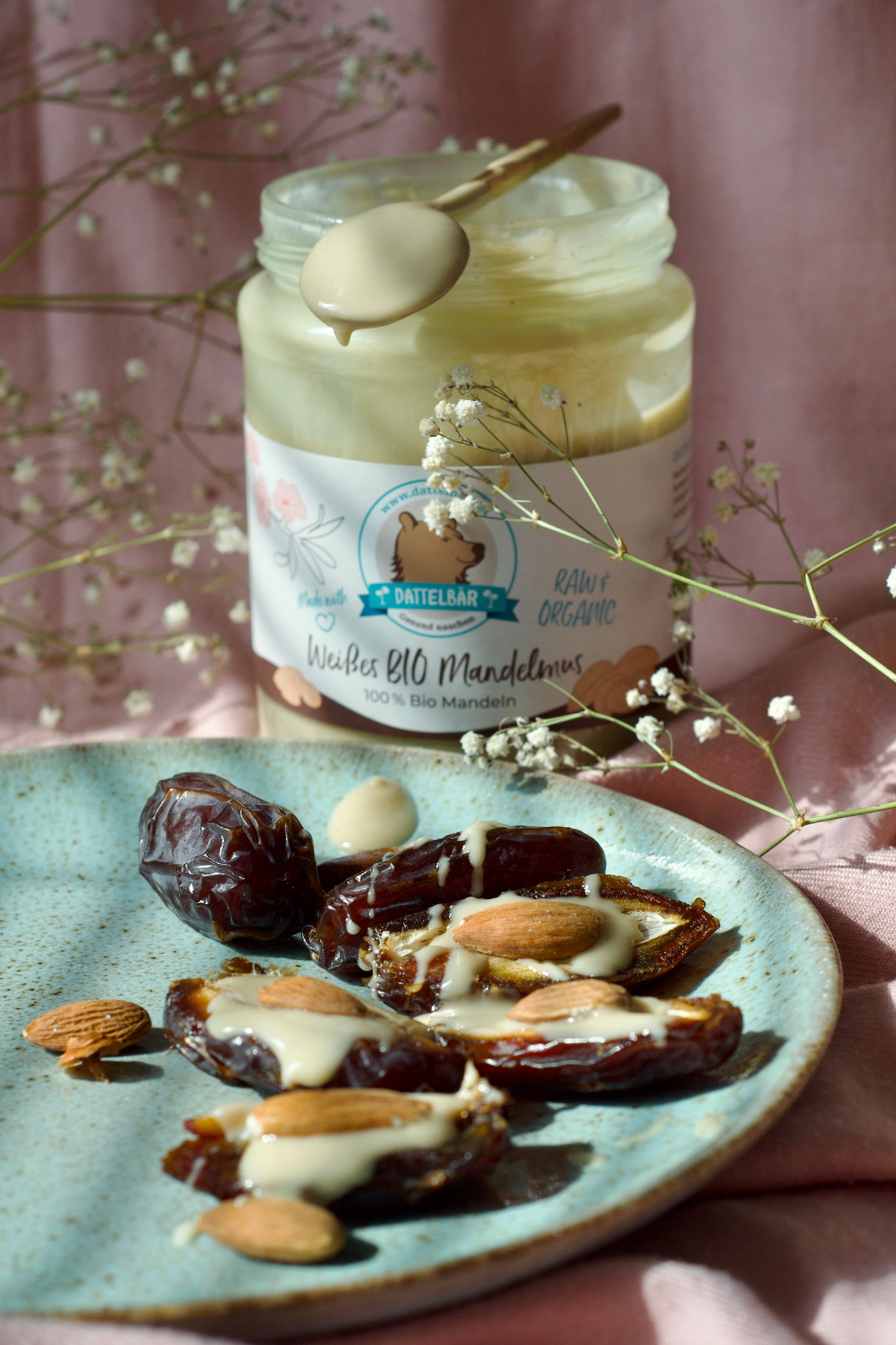 BIO Mandelmus weiß roh – 100% Mandel, fein & pur - DATTELBAER