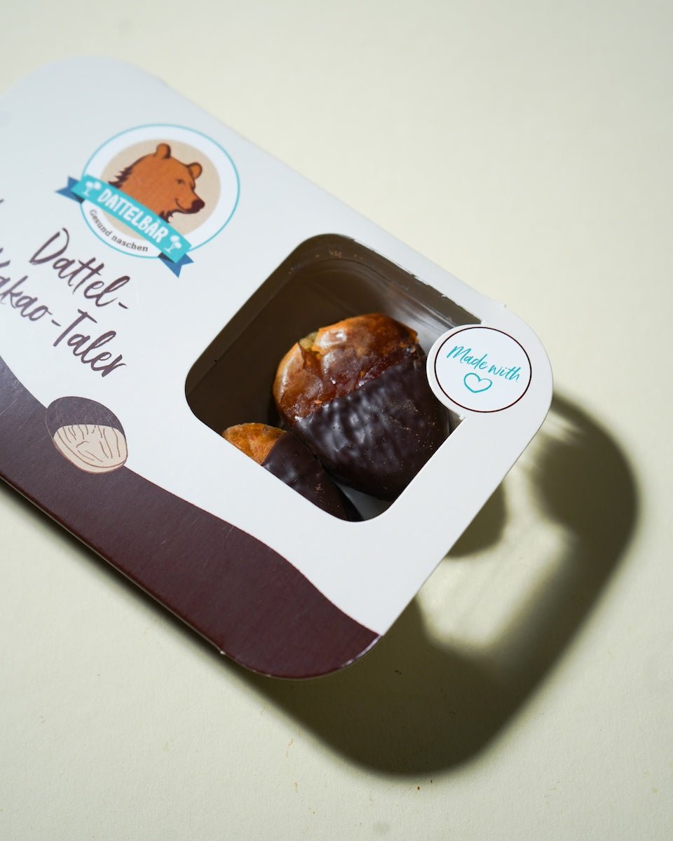 Dattel - Kakao - Taler BIO – gepresste Sukkari Dattel mit 100% Kakao - DATTELBAER