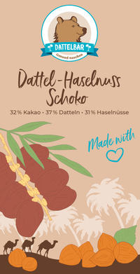 Dattel - Schokolade BIO – mit Haselnussnougat - DATTELBAER